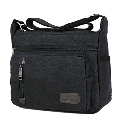 OSALADI Bolsa carteiro vintage de lona, bolsa de ombro para homens e mulheres, bolsa para laptop, cáqui, Caqui, Size 1