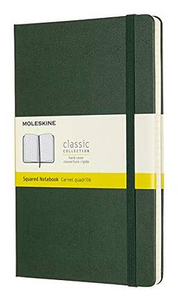 Moleskine Caderno clássico, capa dura, grande (12,7 cm x 21 cm) quadrado/grade, verde murta, 240 páginas