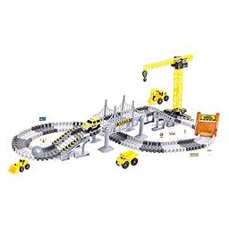 Pista Construção Track com Guincho e Acessórios 161 Peças, DM Toys