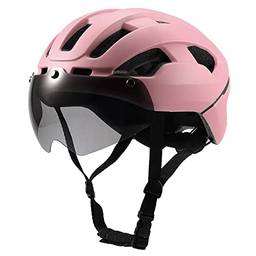 Equipamento de ciclismo,KKcare Capacete de ciclismo respirável com luz traseira óculos magnéticos feminino masculino capacete de segurança leve capacete de bicicleta