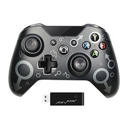 SZAMBIT Controle Sem Fio para Xbox One,Controlador de Jogos Sem Fio 2.4G com Dupla Vibração,Joystick de Design Ergonômico, Bluetooth Remote Joypad para Xbox One/Xbox Series X/PS3/PC,Cinza