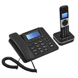 Moniss D2002 TAM Sistema de telefone com fio/sem fio expansível com secretária eletrônica ID do chamador/chamada em espera e fone de ouvido/base de alto-falantes suporte 8 idiomas para conferência em casa do escritório