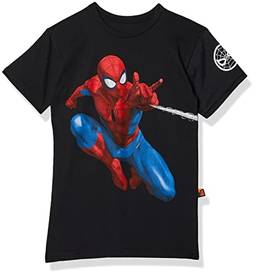 Camiseta Spider Man, Piticas, Adulto e Infantil Unissex, Preto, 12