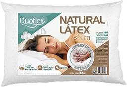 Travesseiro Duoflex Natural Látex Slim 10 cm, Branco, para fronha 50 x 70 cm