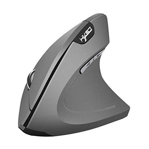 Mouse sem fio Almencla 2,4 GHz óptico vertical para jogo/escritório mouse com 3 DPIs ajustáveis: 800/1600/2400, 6 botões de controle - cinza