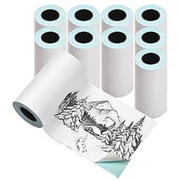 Queenser 10 rolos 57x30mm papel térmico direto autoadesivo Papel adesivo branco para impressão sem BPA à prova d'água à prova de óleo Rolo de papel adesivo à prova de fricção para impressora térmica m