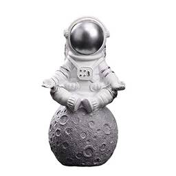 homozy astronauti em Miniatura Ornamento Escultura Presentes de Decorativo, silver meditate