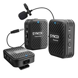 Synco G1 A2 2.4GHz Lavalier Wireless Microphone System with 2 Transmitters, 1 Receiver, and 1 External Mic Compatible with Smartphone, Laptop, DSLR, Tablet, Camcorder, Recorder
