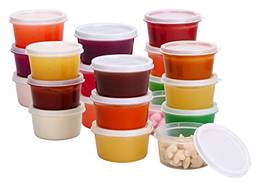 Greenco Mini recipientes de armazenamento de alimentos, condimentos e molhos, armazenamento de alimentos de bebê e lancheiras, resistente a vazamentos, 65 g cada, recipientes redondos, conjunto de 20