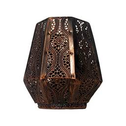 BESPORTBLE Marrocos Carrinho Vintage Vintage Vela Decorativa Lanterna Estilo Marroquino Pendurado Lanterna Candle Candle Suportes para Pátio Ao Ar Livre Bronze