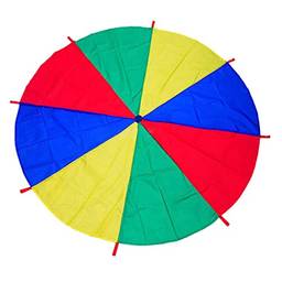 LOVIVER Paraquedas de arco-íris para crianças de 2 m com 8 alças para adultos brincar ao ar livre - colorido, 2 m