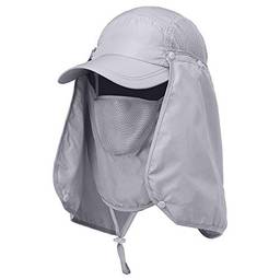 Andoer Chapéu com viseira de caminhada esportiva ao ar livre Proteção UV Proteção do rosto, pescoço, pesca Boné de proteção solar