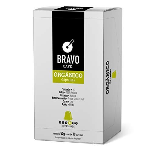 Cápsulas de Café Orgânico Bravo Café, Compatível com Nespresso, Contém 10 Unidades