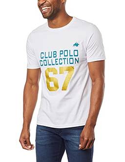 Camiseta Gola Careca, Estampa The Club Polo, Club Polo Collection, Masculina, Branca, G