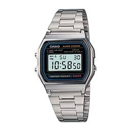 Relógio digital masculino Casio A158WA-1DF de aço inoxidável