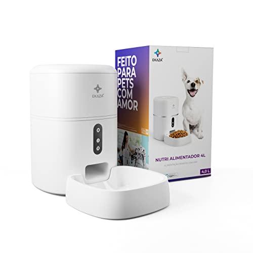EKAZA Pet Nutri Alimentador Comedouro Automático 4L Com Sensor de escassez sem câmera WIFI ,Programável para Cães Gatos pequeno,EKGD-T221