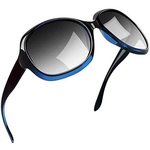 Óculos de Sol Feminino Polarizados Joopin Armação Grande óculos Escuros para Mulheres Vintage Óculos de Sol (Azul Marinho Gradiente)