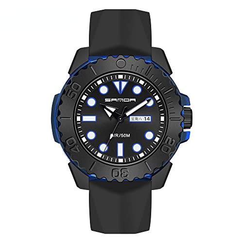 SANDA Relógios Masculinos Moda Marca De Luxo Moda Militar Relógios Masculinos à Prova D'água Quartzo Relógio (Black Blue)