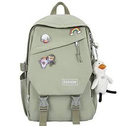 NUTOT mochila escolar juvenil,mochila notebook à prova d'água,mochila escolar masculina reforçar,mochila femenina saia (verde)