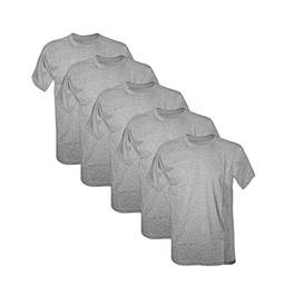 Kit 5 Camisetas 100% Algodão (CINZA MESCLA, G)