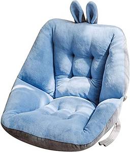 Almofada de assento semi fechada confortável para cadeira de escritório, almofada para alívio da dor, assento de arquibancada ciática com encosto e almofada, 45 x 45 cm (azul)