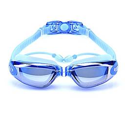 Óculos de natação, óculos de natação anti-vazamento, anti-neblina, anti-ultravioleta, amplo campo de visão óculos de natação de triatlo, óculos de natação ajustáveis, adequado para homens adultos, mulheres, adolescentes,Blue