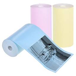 Eastdall Papel Térmico 57Mm,3 rolos de papel térmico colorido 57x30mm Papel de recibo sem BPA de longa duração 2 anos para impressora térmica de bolso Impressora fotográfica instantânea