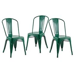 Kit 3 cadeiras Iron Tolix Verde escuro