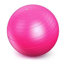 Bola Suiça Premium para Pilates, Yoga e Exercícios, Sistema Anti-Estouro Resistente, Leve, Capacidade de 150kg, Acompanha Bomba de Ar, Lavável (75cm, Rosa)