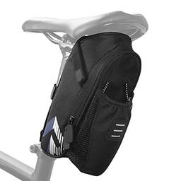 Pacote De Selim De Bicicleta,Sailsbury Bolsa de selim de bicicleta com bolso para garrafa de água Bolsa de assento de bicicleta à prova d'água Bolsa de assento traseiro de ciclismo reflexiva com bolsa