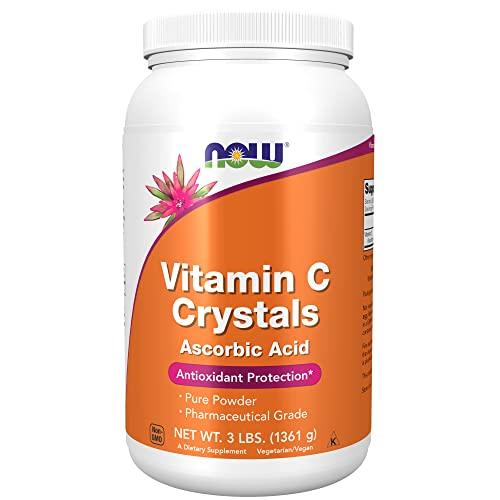NOW Foods - Pó de ácido ascórbico de cristais de vitamina C - 3 lbs.