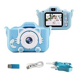 Câmera Digital Infantil Portátil 20MP 1080P HD Câmera de Vídeo Filmadora Câmera Selfie Recarregável Fofa com Tela de 1,9 Polegadas e Cartão de Memória de 32GB Jogos de Suporte Fotografia