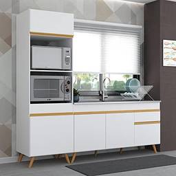 Cozinha Compacta Veneza GW Multimóveis MP2078 com Armário e Balcão Branca