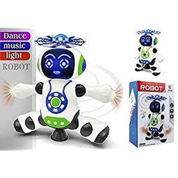 Brinquedo Robô Musical 360 Graus Com Som E Luz Ótimo Presente Brinquedo Boneco Musical Com Luz Dance Robot Robô Que Dança DIA DAS CRIANÇAS