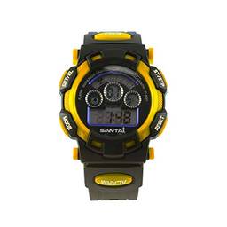 Relógio de Pulso Masculino Digital Esportivo Eletrônico com LED, à Prova D'água (Amarelo)
