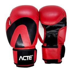 Luva De Boxe E Muay Thai - Vermelho e Preto - 14oz - Acte Sports