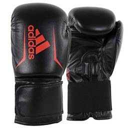Luvas de boxe e kickboxing Adidas FLX 3.0 Speed 50 para mulheres e homens, BLACK/RED, 10 oz