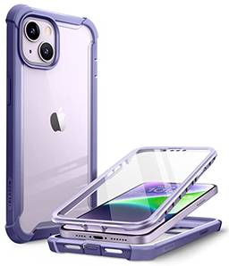 i-Blason Capa Ares Series projetada para iPhone 14 6,1 pol (2022)/capa para iPhone 13 6,1 pol (2021), capa protetora transparente resistente de camada dupla com protetor de tela integrado (Roxo)