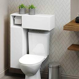 Armário de Banheiro para vaso sanitário c/suporte para papel higiênico e 2 Portas Multimóveis Bco