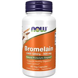 NOW Foods - Bromelaína 2400 GDU/g 500 mg. - 60 Cápsulas vegetarianas