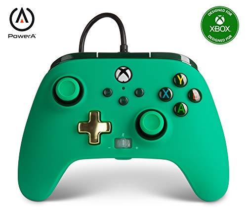 PowerA Enhanced Wired Controller for Xbox Series X|S - Green, Gamepad, Wired Video Game Controller, Gaming Controller, Works with Xbox One - Xbox Series X