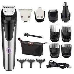 BAAD máquina de cortar cabelo,Aparador de cabelo esportivo e aparador de barba,Secador de cabelo recarregável USB, nariz, barba, costeletas (cinza)