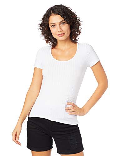 Camiseta Canelada Em Viscose, Malwee, Feminino, Branco, P