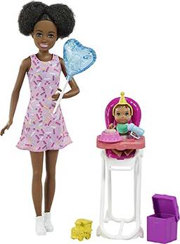 Barbie Skipper Babá Aniversário Castanha, Multicor