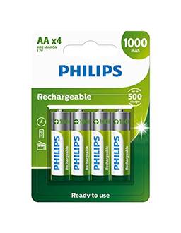 Pilha Philips recarregável AA 1.2V 1.000