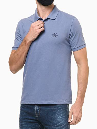 Camisa Polo Logo Peito, Calvin Klein,Masculino,Indigo,GGG