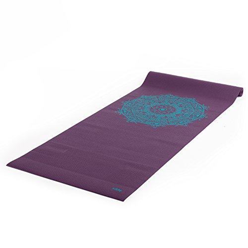Tapete de Yoga PVC eco Estampa Mandala, indicado para iniciantes, yoga mat para pilates e ginástica 4.5mm 183cm x 60cm (ameixa, mandala-turquesa)