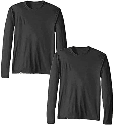 KIT 2 Camisetas UV Protection Masculina UV50+ Tecido Ice Dry Fit Secagem Rápida – P Cinza