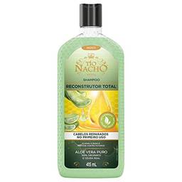 Tio Nacho Shampoo Reconstrutor Total com Aloe Vera 100% Orgânico, Oferece um Tratamento Reparador Intenso para Cabelos Danificados, Hidrata e Controla o Frizz do Cabelo, 415ml
