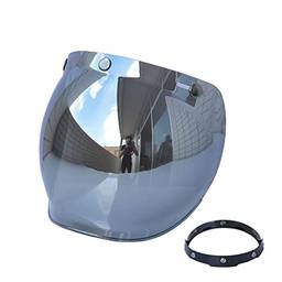 Lente 3-Snap Shield,Sailsbury Lente de capacete anti-uv anti-riscos de motocicleta retro bolha viseira de proteção contra lente universal para capacetes de face aberta padrão de 3 encaixes